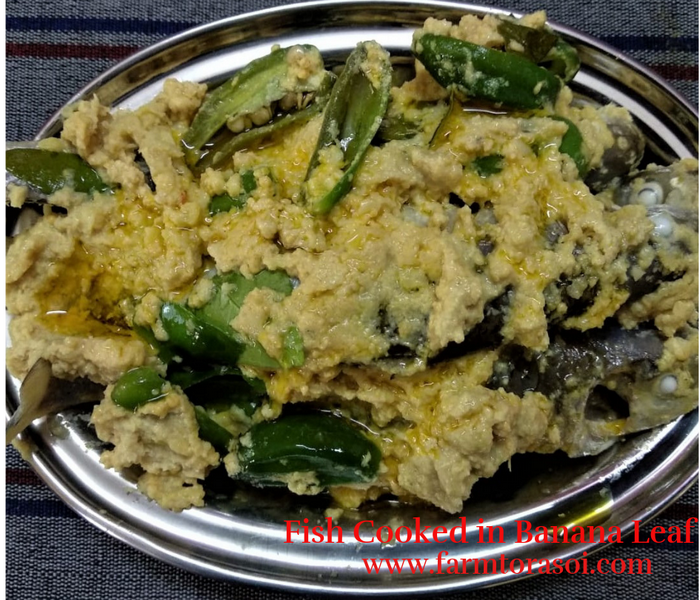 Fish Cooked in Banana Leaf